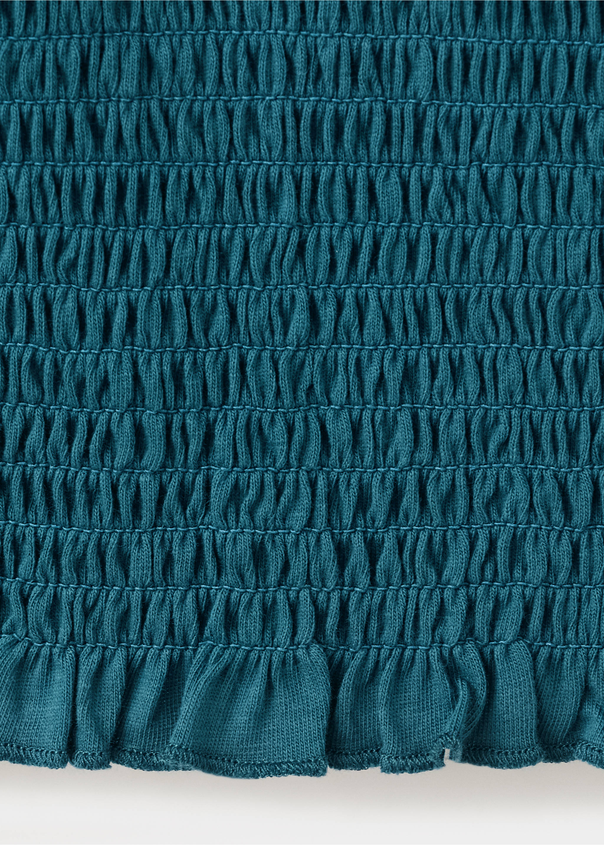 Draped crop top - Details of the article 8, Petrol Blue. Ref: 27055160-00.