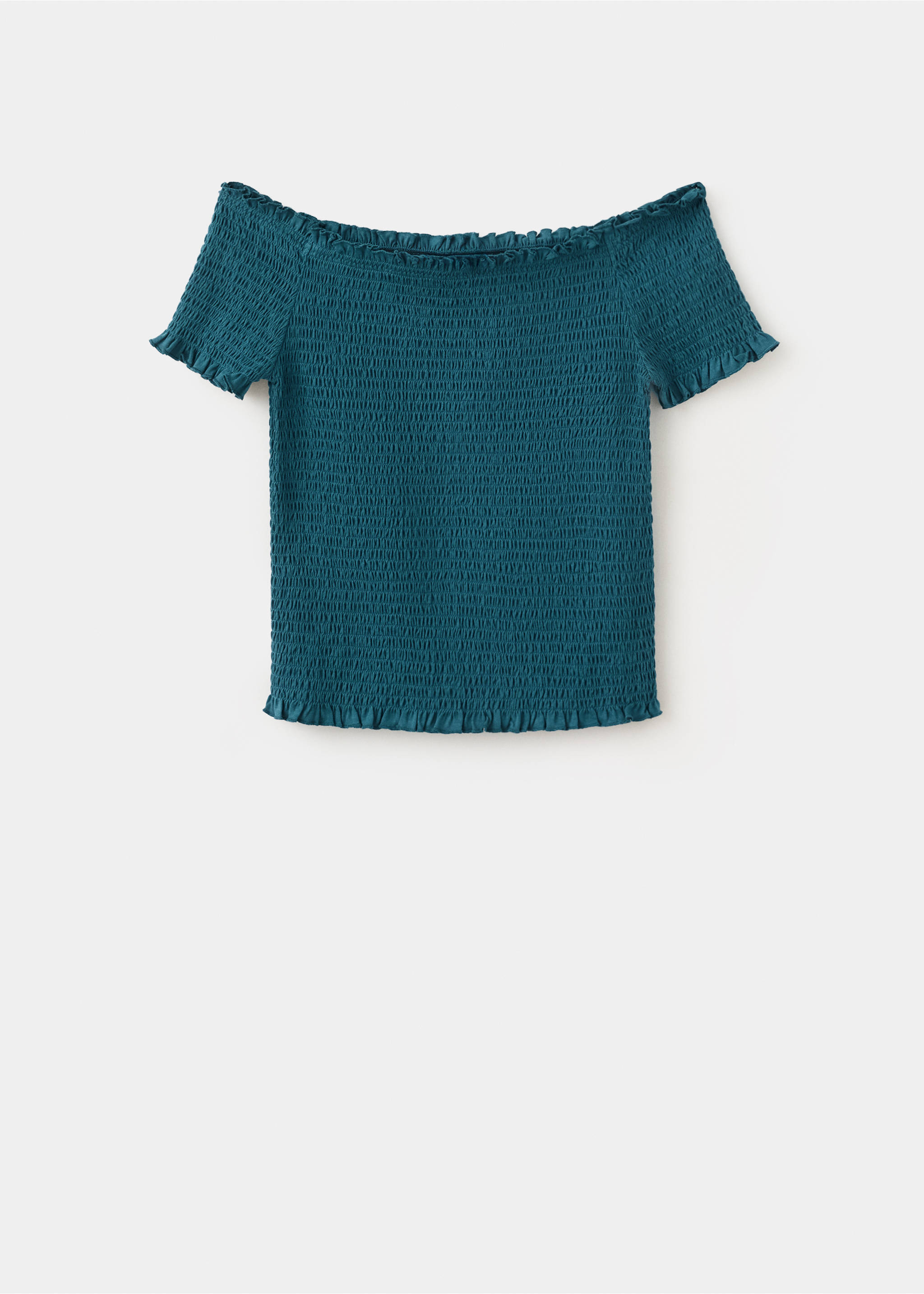 Draped crop top - Article without model, Petrol Blue. Ref: 27055160-00.
