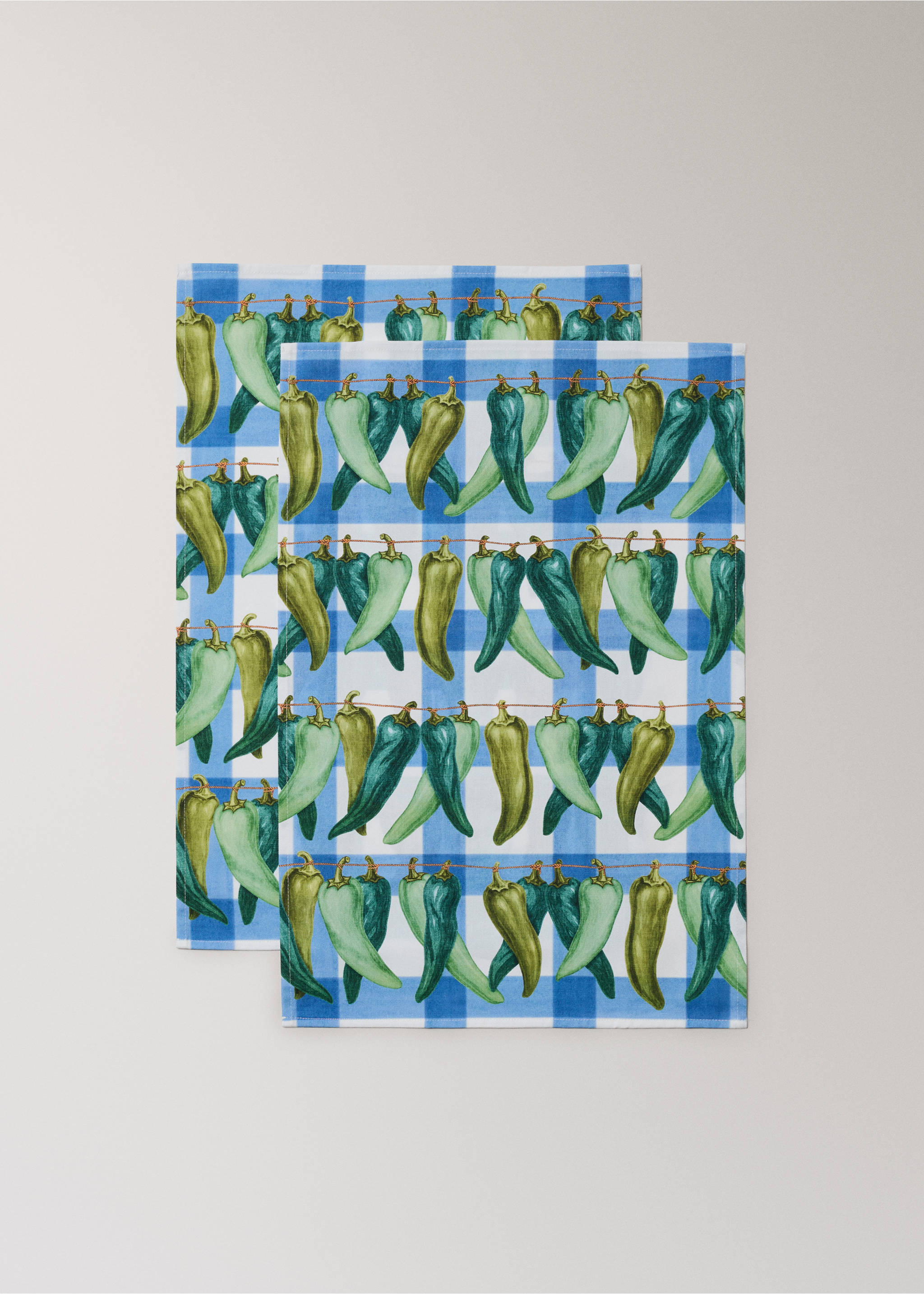 Кухонні рушники з принтом перців - Детальніше про товар 1, Синій. Ref: 27055165-00.