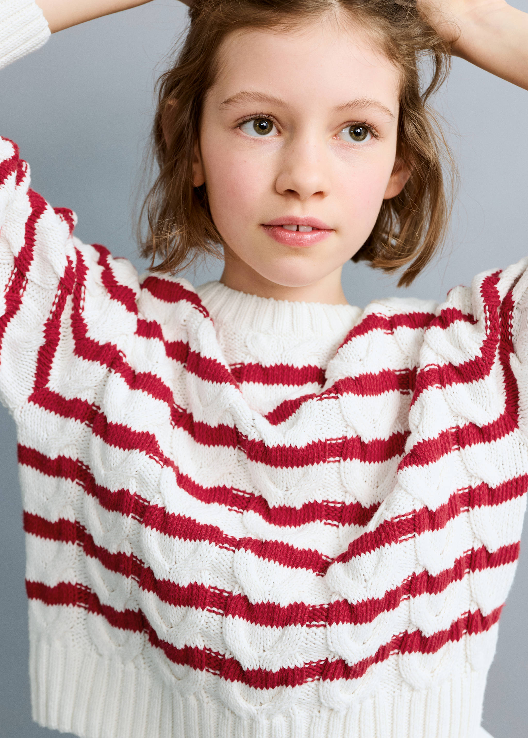 Knitted braided stripes sweater - Details of the article 1