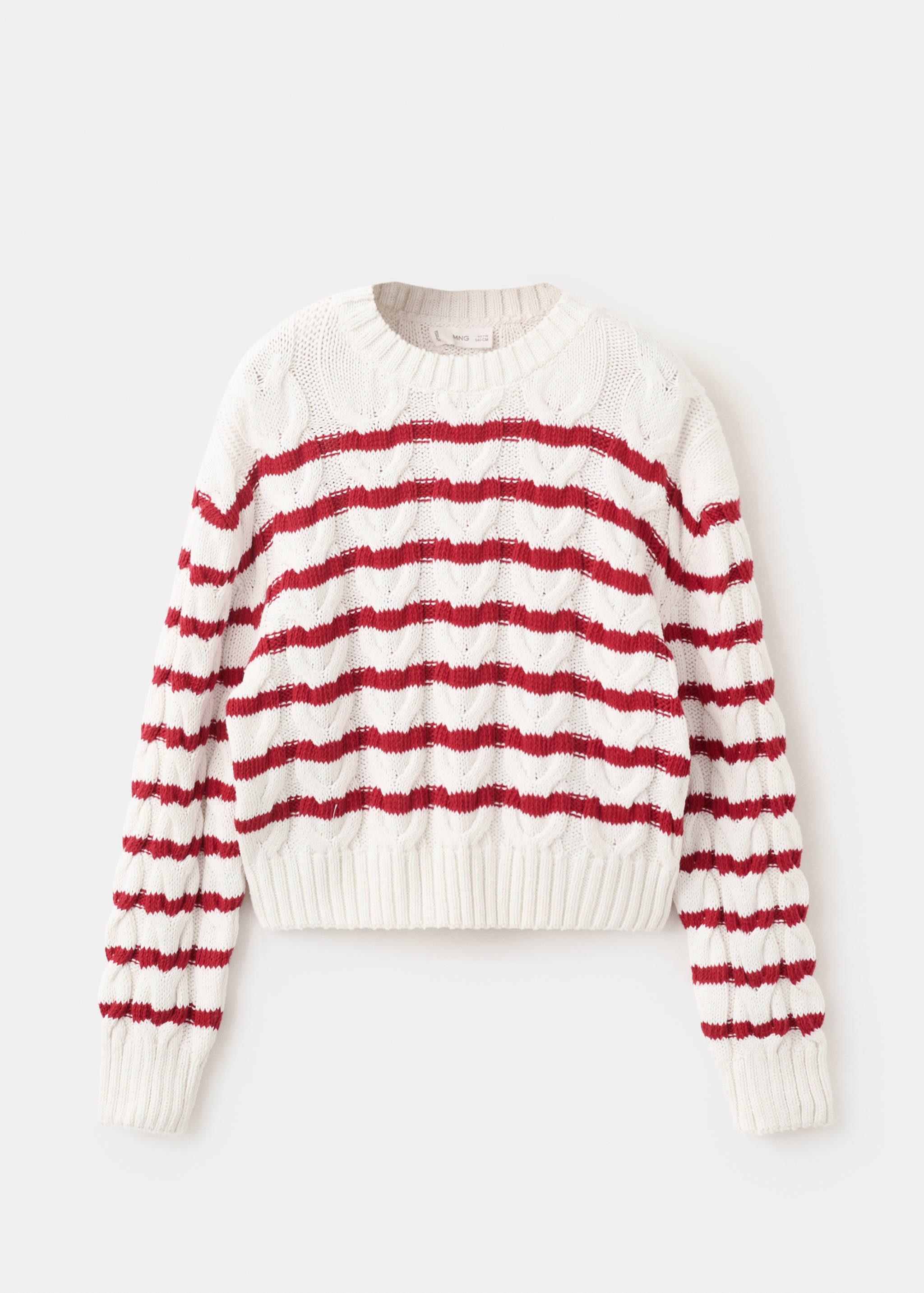 Knitted braided stripes sweater - Article without model