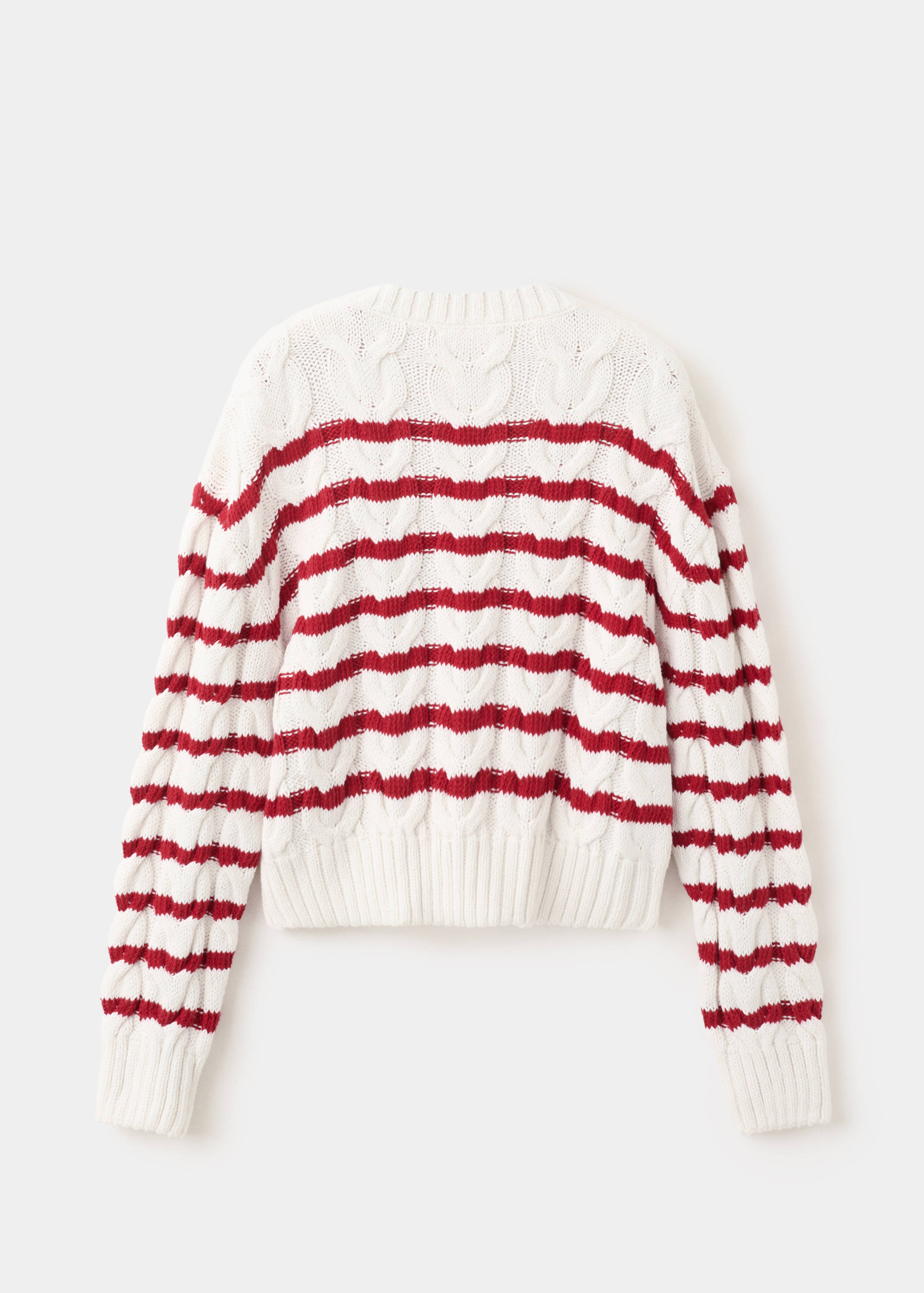 Knitted braided stripes sweater - Reverse of the article