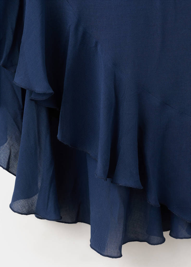 Ruffles flowy dress — Navy