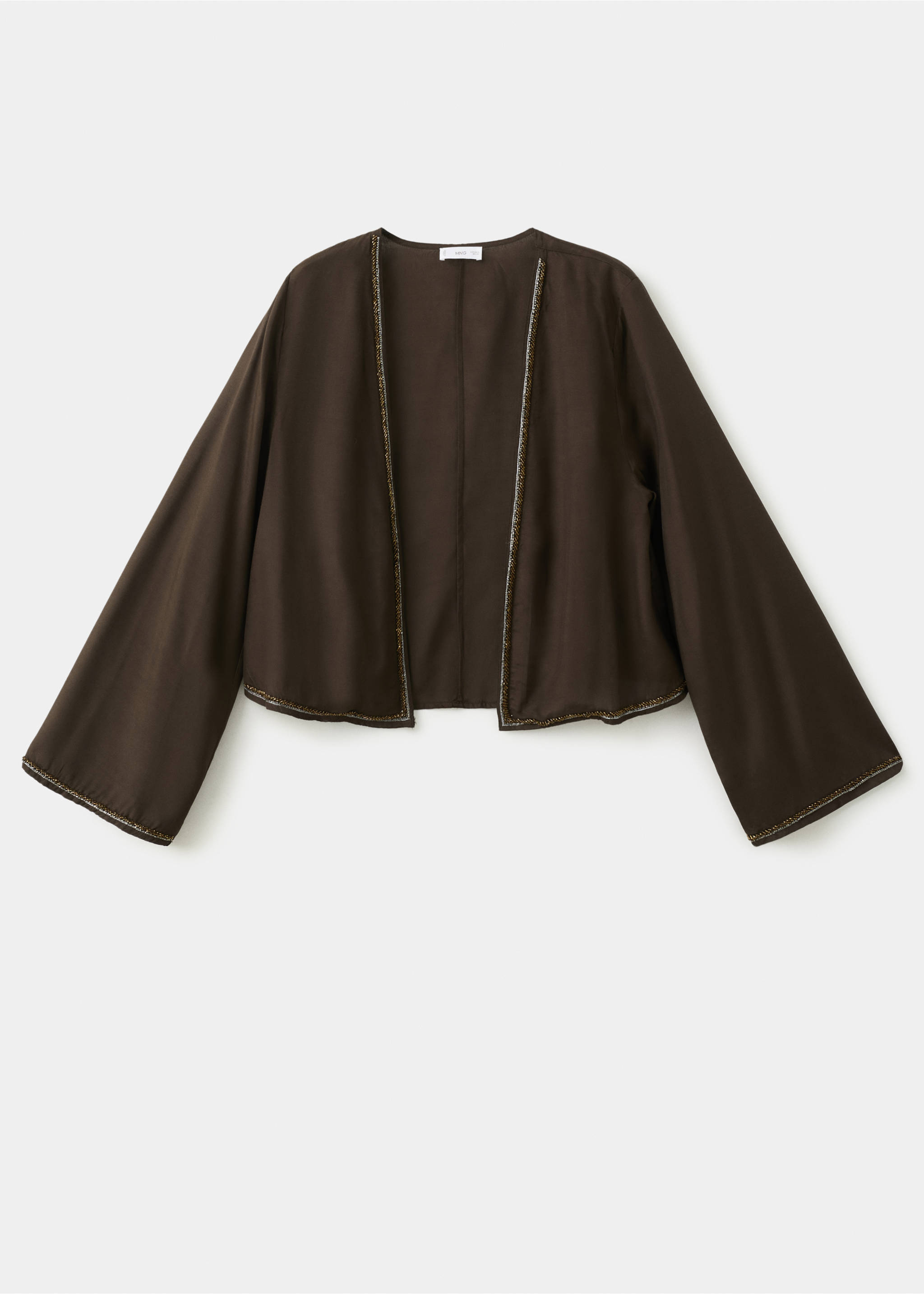 Veste kimono fluide brillant - Article sans modèle, Marron. Ref: 27055810-00.