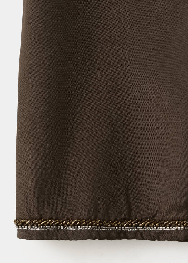 Fluid kimono jacket with shine — Brown