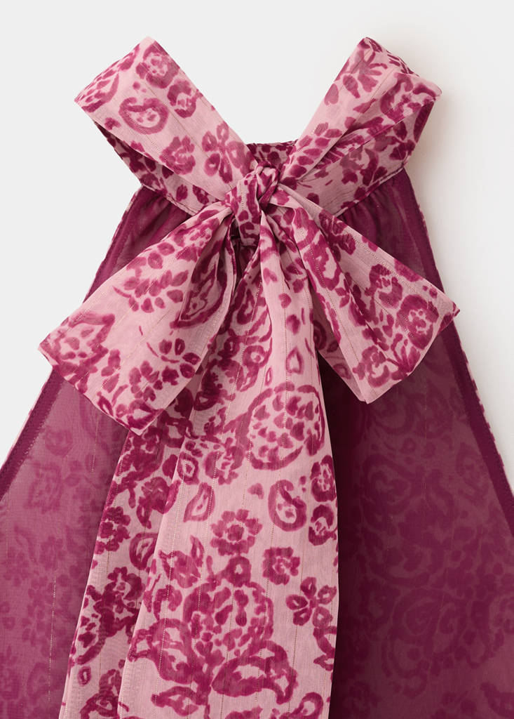 Printed halter neck blouse — Pink