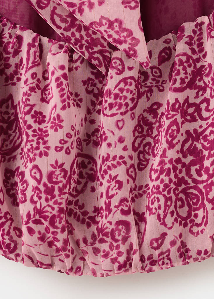 Printed halter neck blouse — Pink