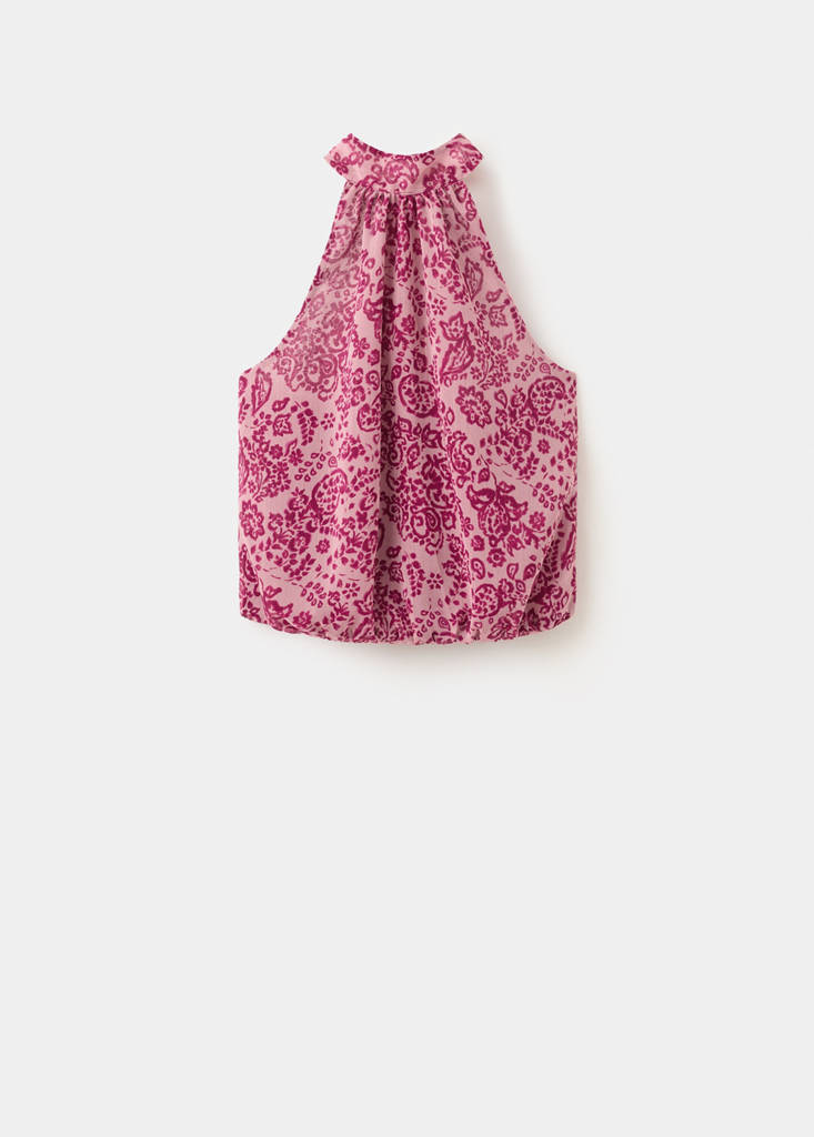 Printed halter neck blouse — Pink