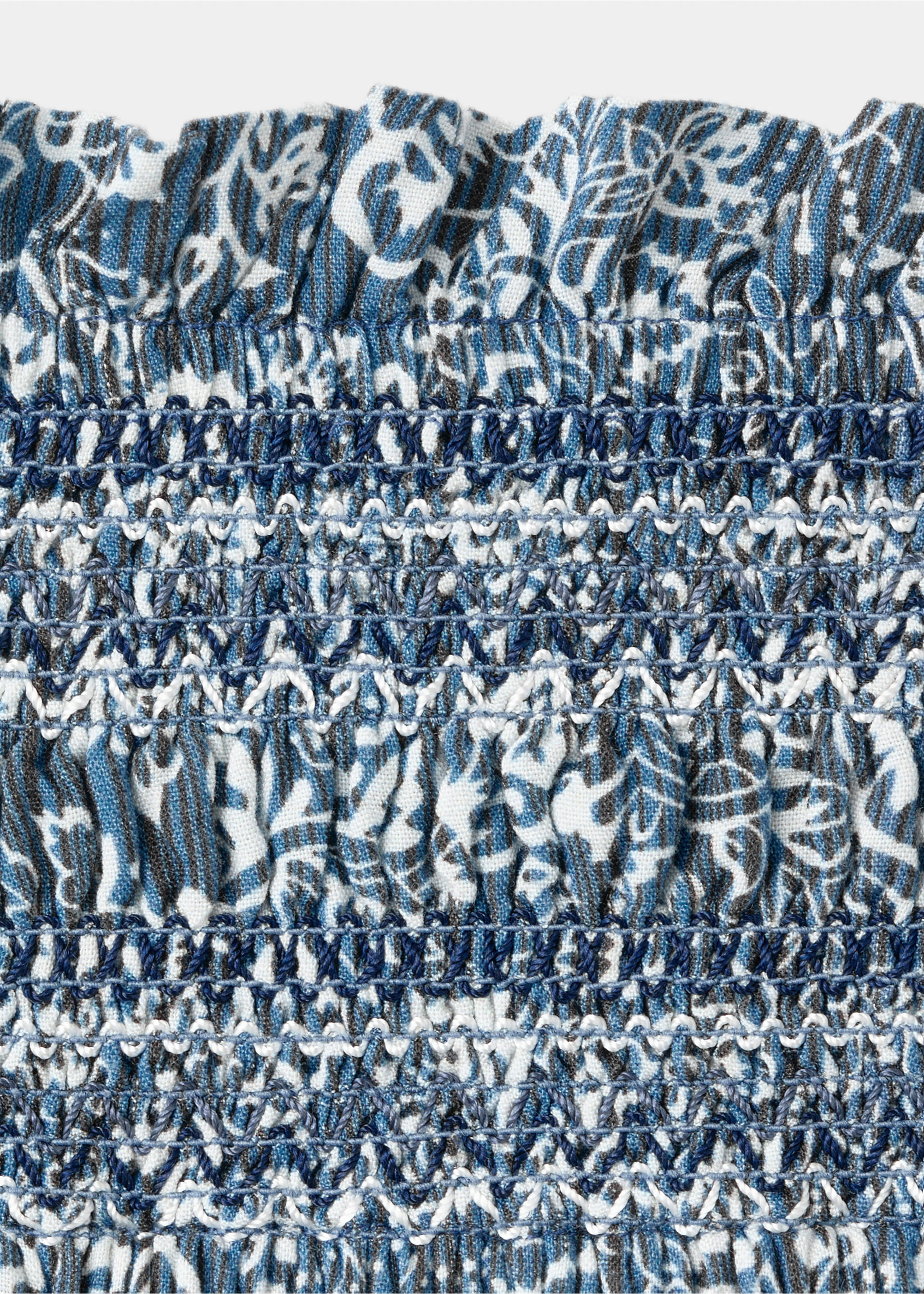 Printed short skirt - Details of the article 8, Navy. Ref: 27055816-00.