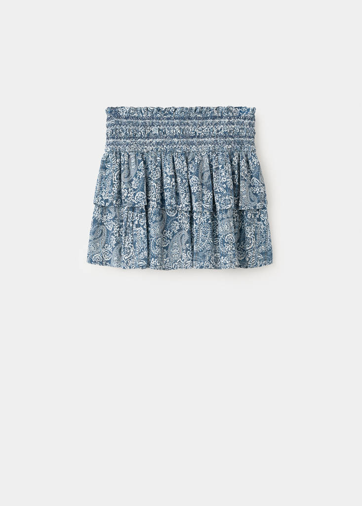 Printed short skirt — Navy