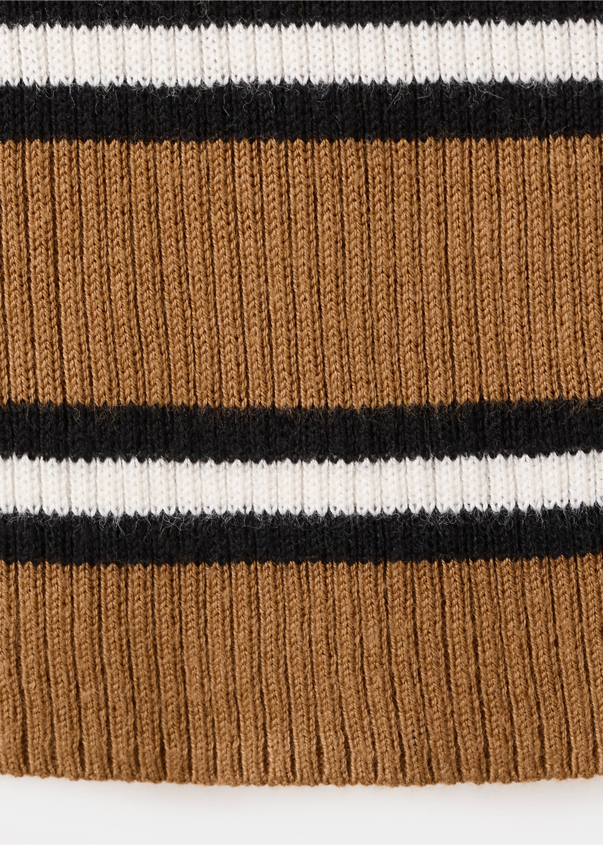 Striped knit top - Details of the article 0, Caramel. Ref: 27055818-00.