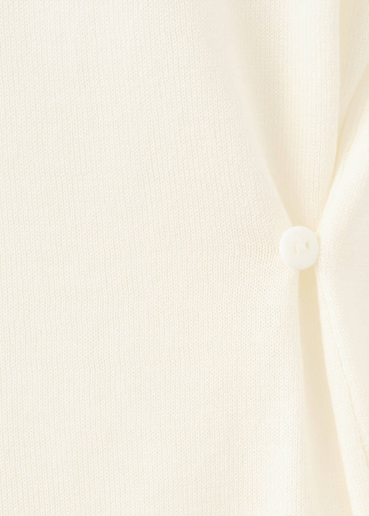 Side gathered knitted top — Ecru