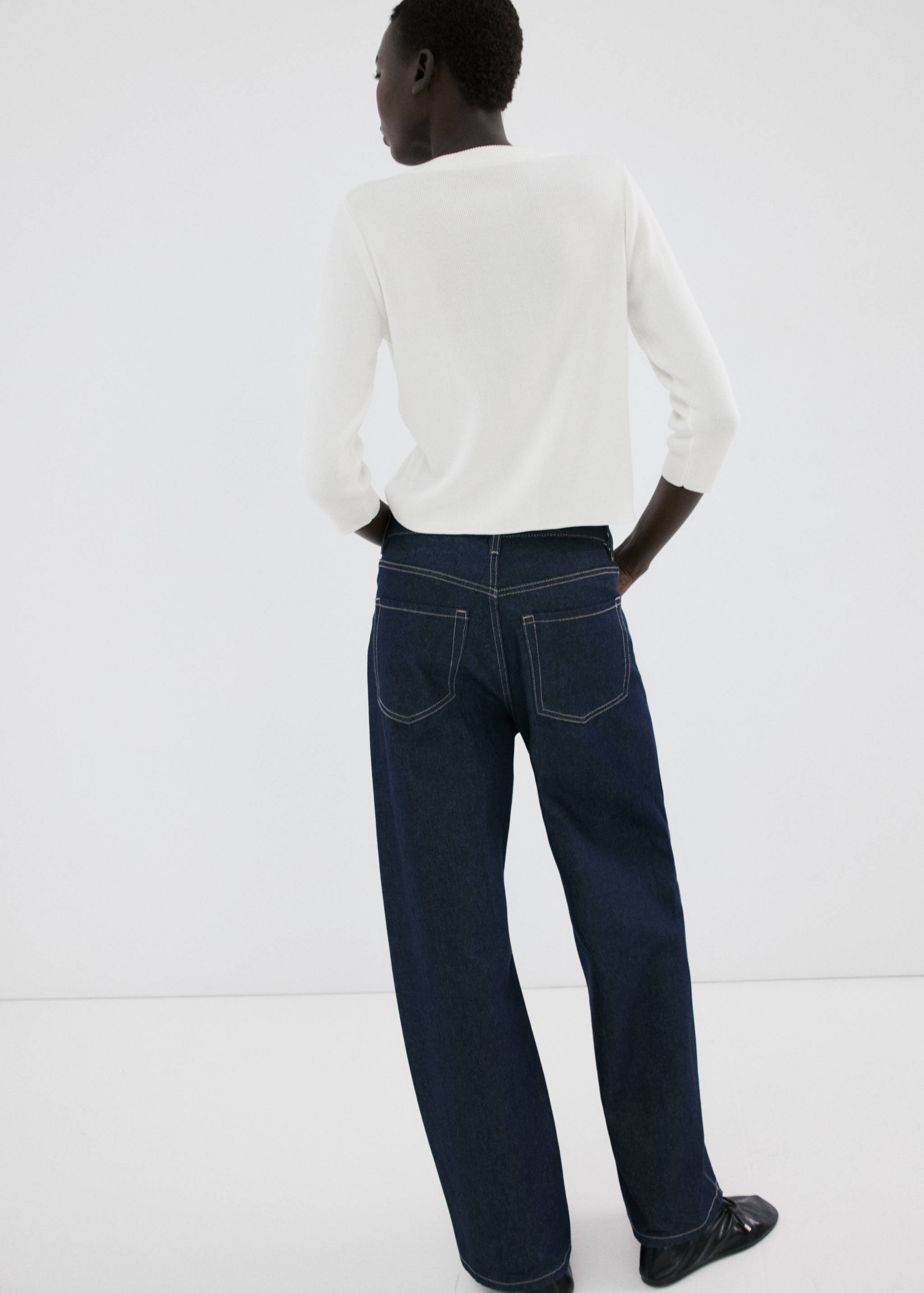 Knitted cardigan with jewel button - Reverse of the article