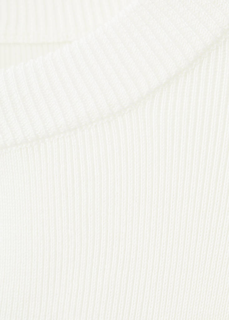 Knitted cardigan with jewel button — Ecru