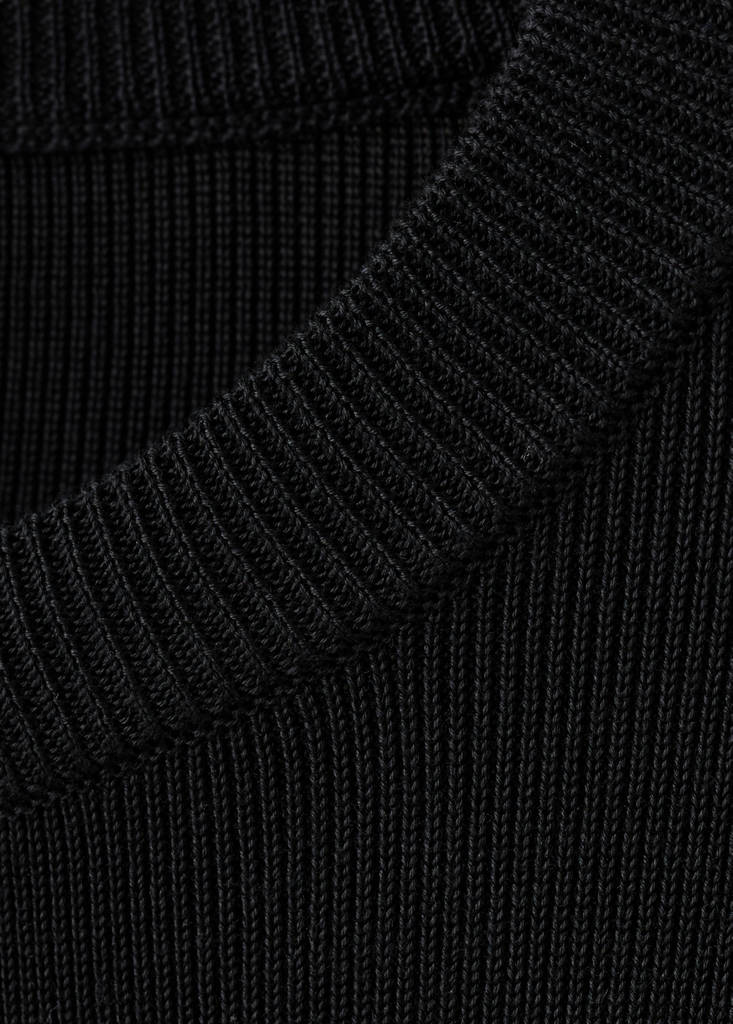 Knitted cardigan with jewel button — Black