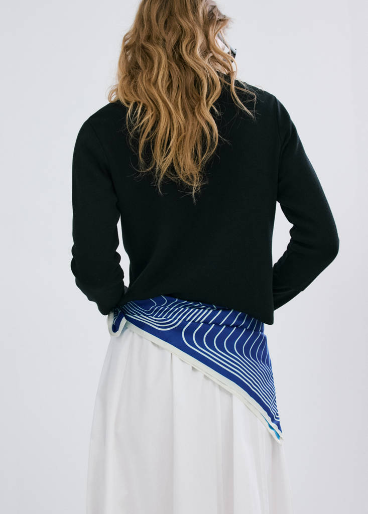 Knitted cardigan with jewel button — Black