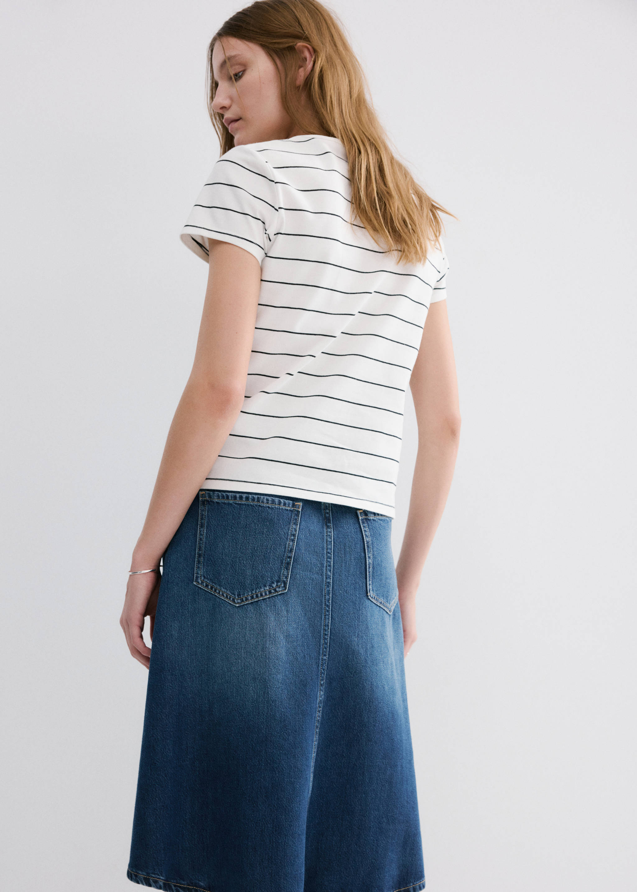 Striped cotton T-shirt - Reverse of the article