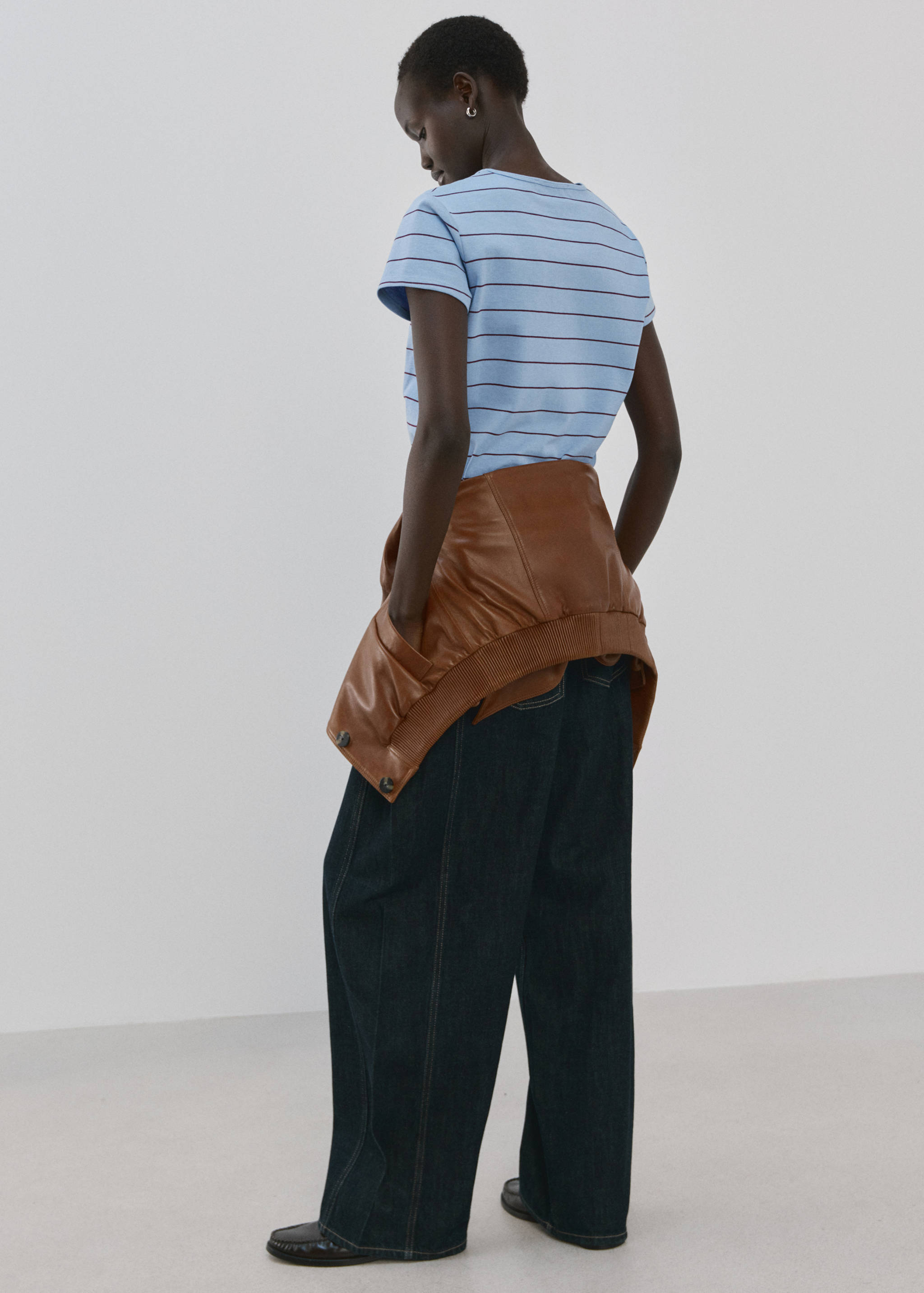 Striped cotton T-shirt - Reverse of the article