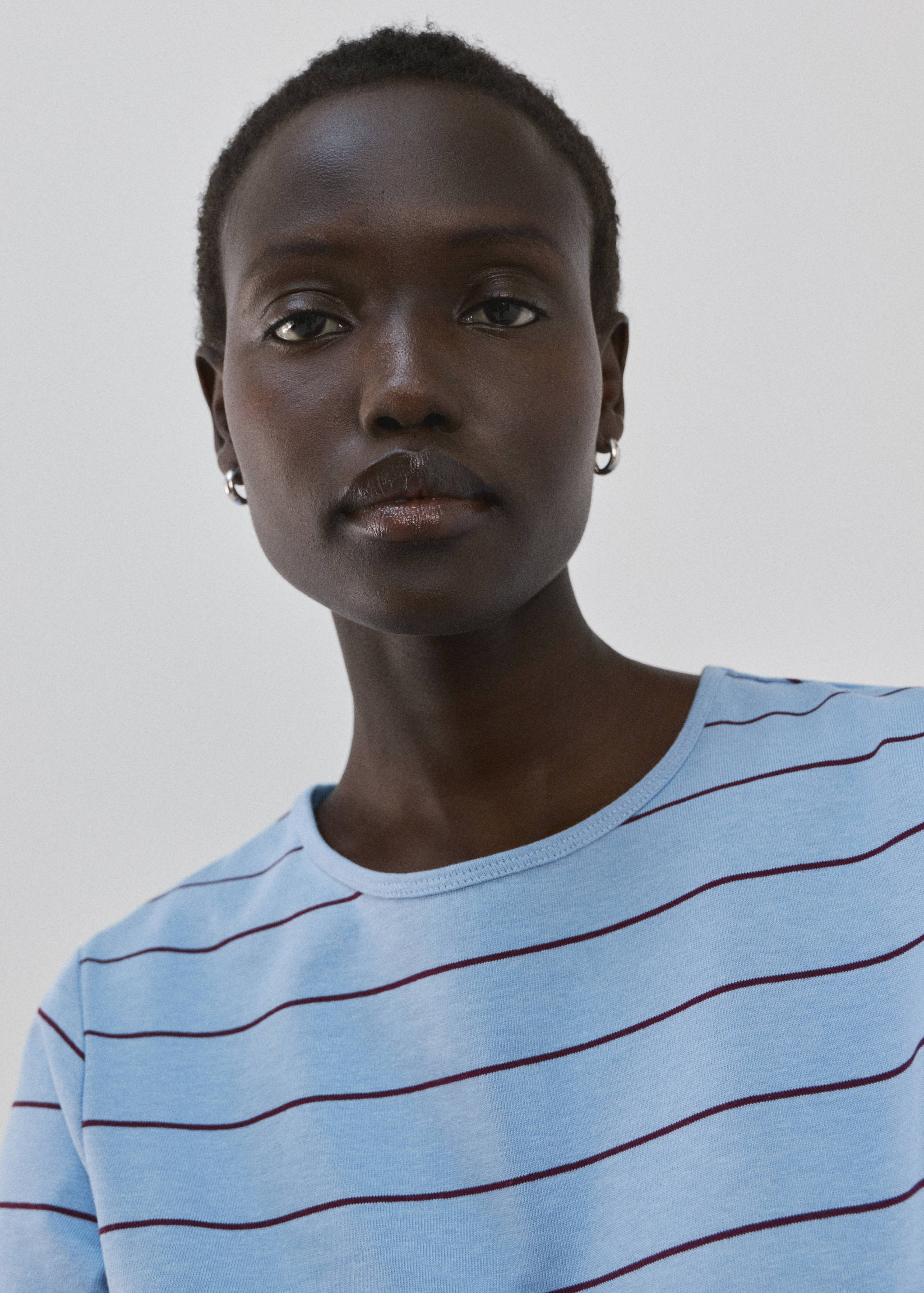 Striped cotton T-shirt - Details of the article 1