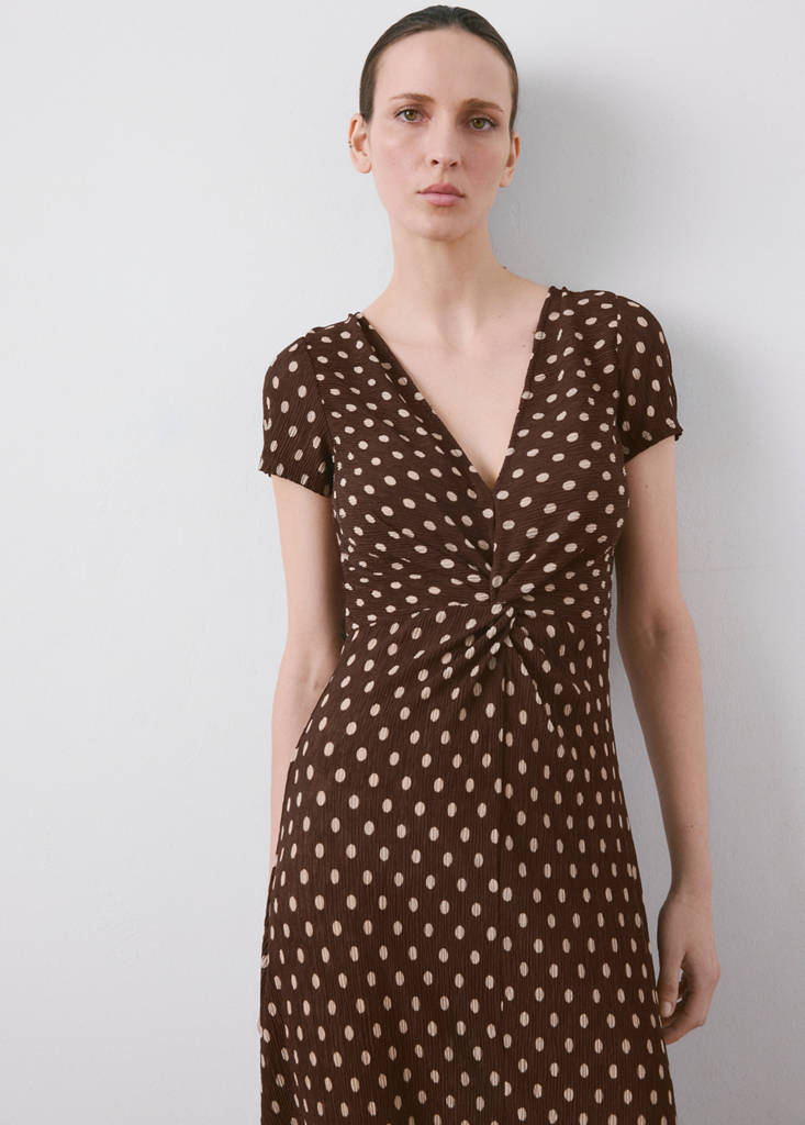 Printed midi-dress — Brown