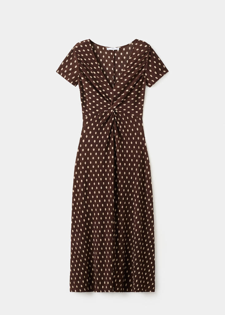 Printed midi-dress — Brown