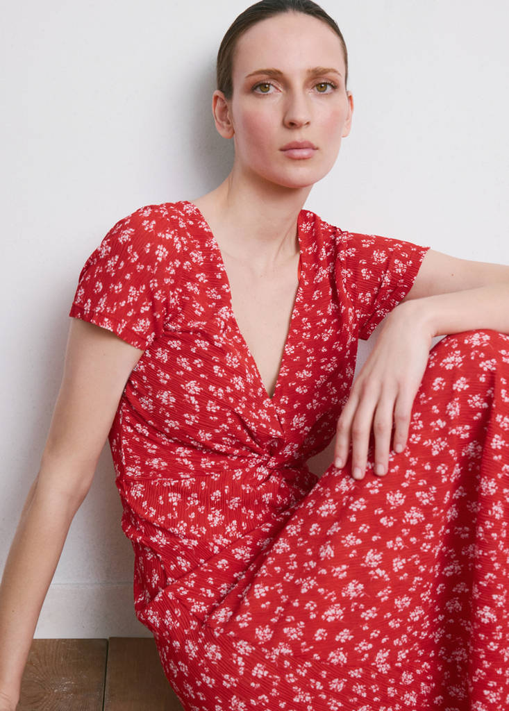 Printed midi-dress — Red