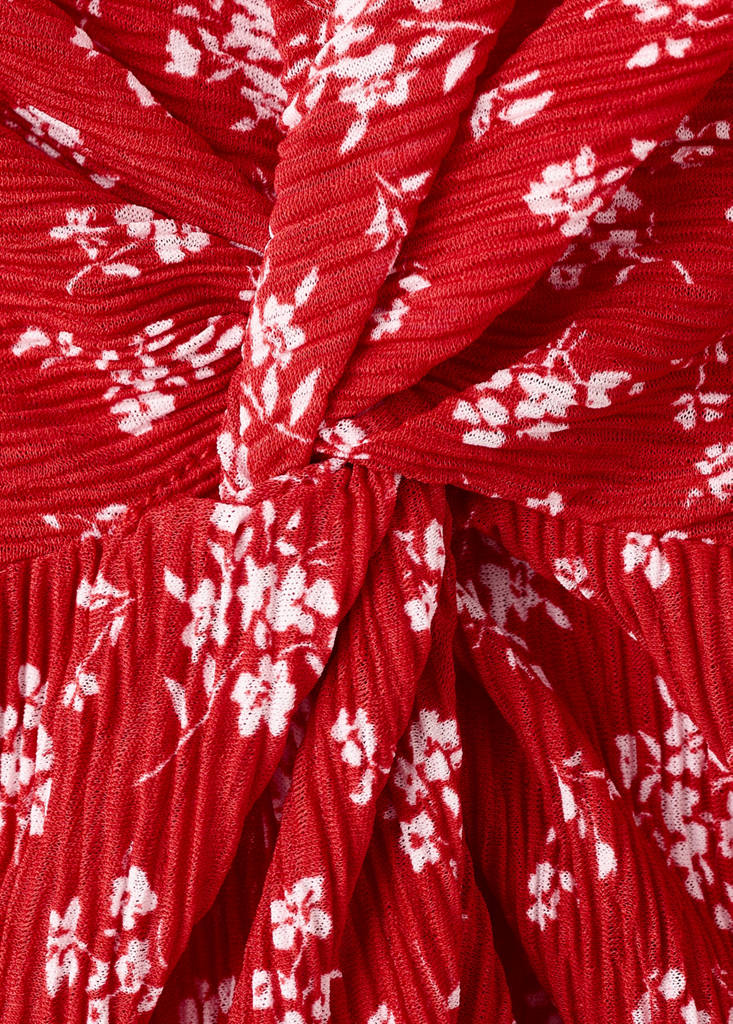 Printed midi-dress — Red