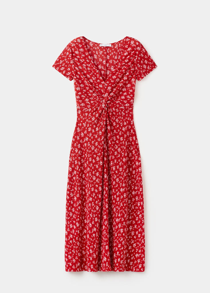 Printed midi-dress — Red