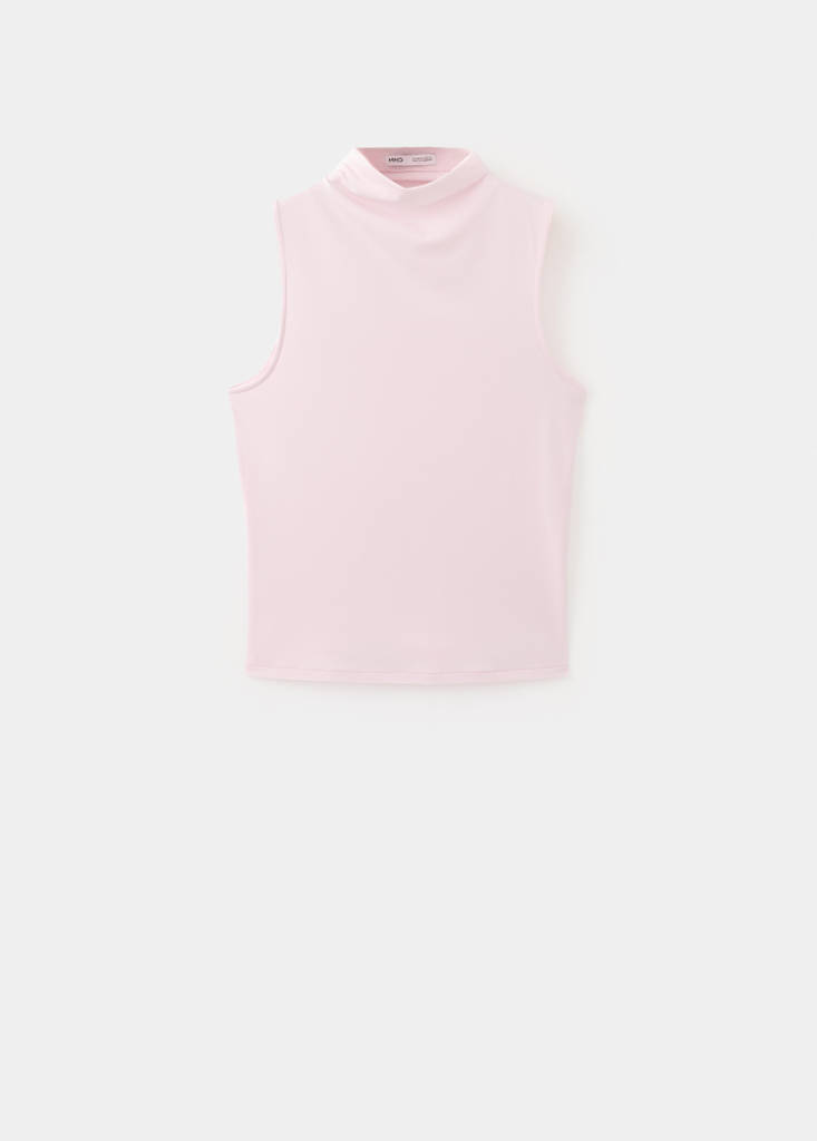 Fitted top with a mock neck — Pale Pink