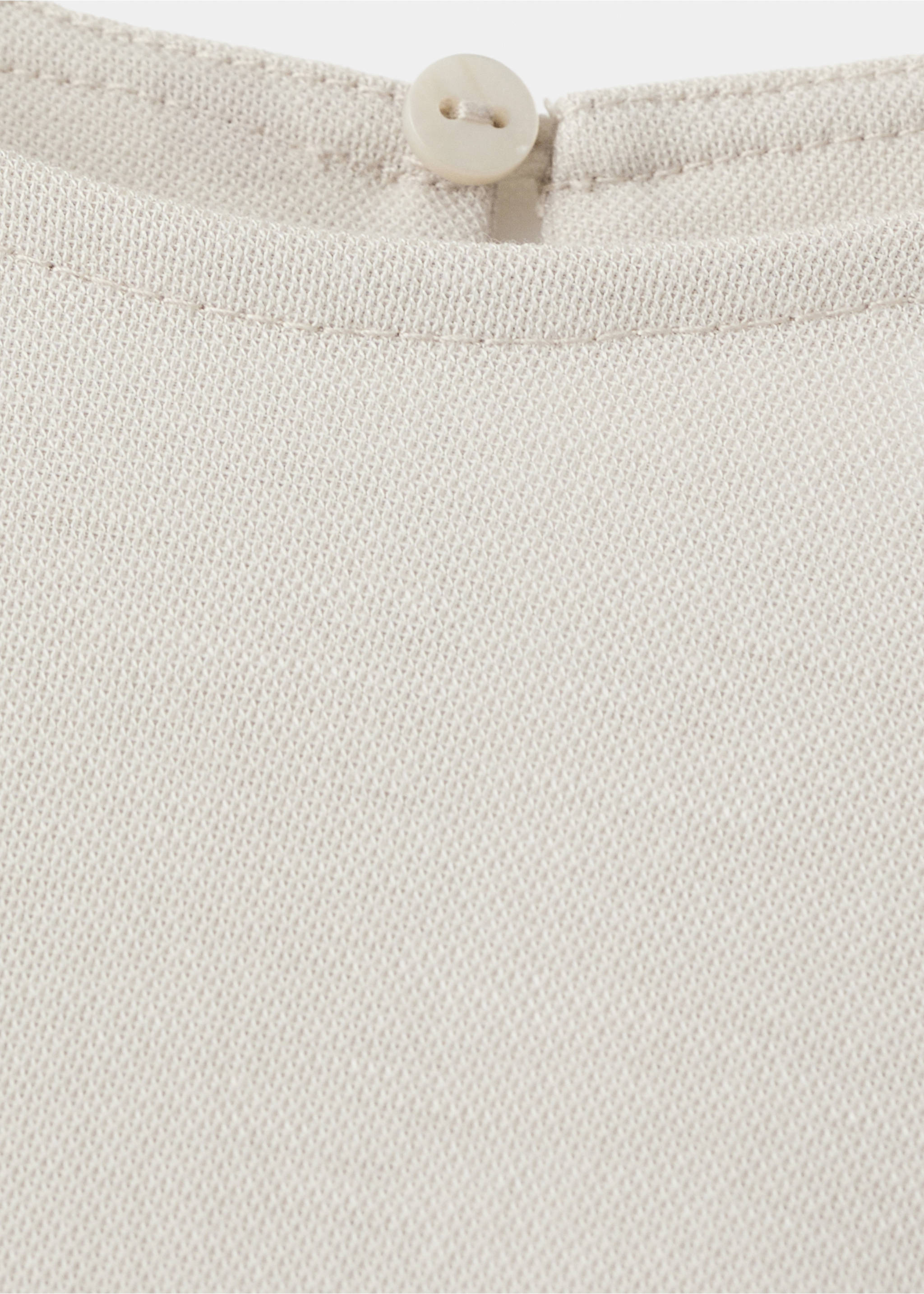 Side gathered details dress - Details of the article 8, Ecru. Ref: 27055827-00.