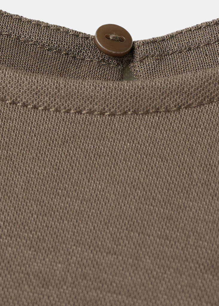 Side gathered details dress — Light/Pastel Brown