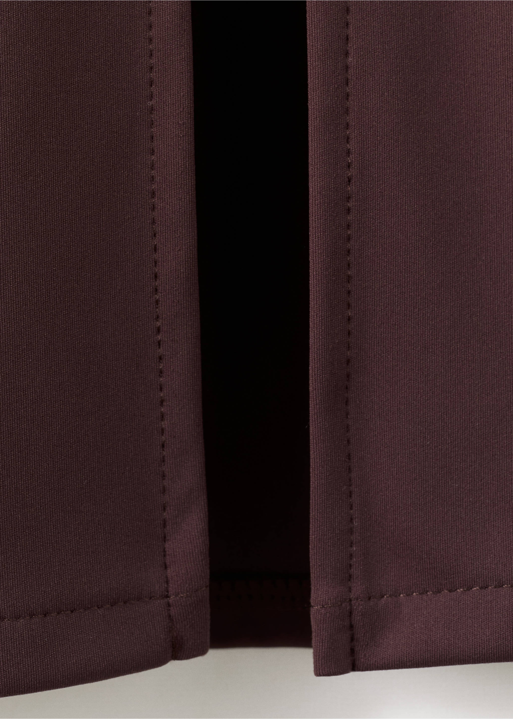 Fitted V-neck dress - Details of the article 0, Burgundy. Ref: 27055828-00.