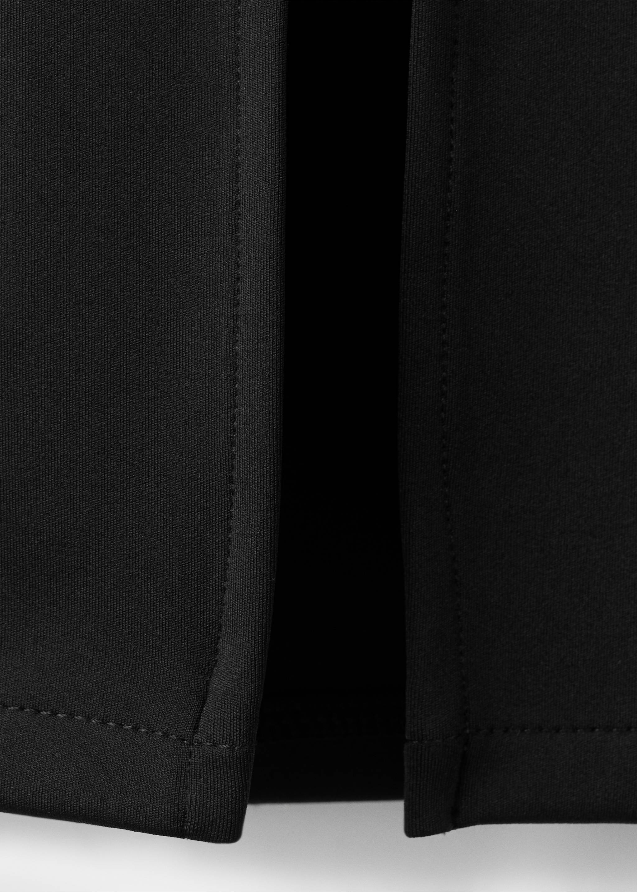 Fitted V-neck dress - Details of the article 8, Black. Ref: 27055828-00.