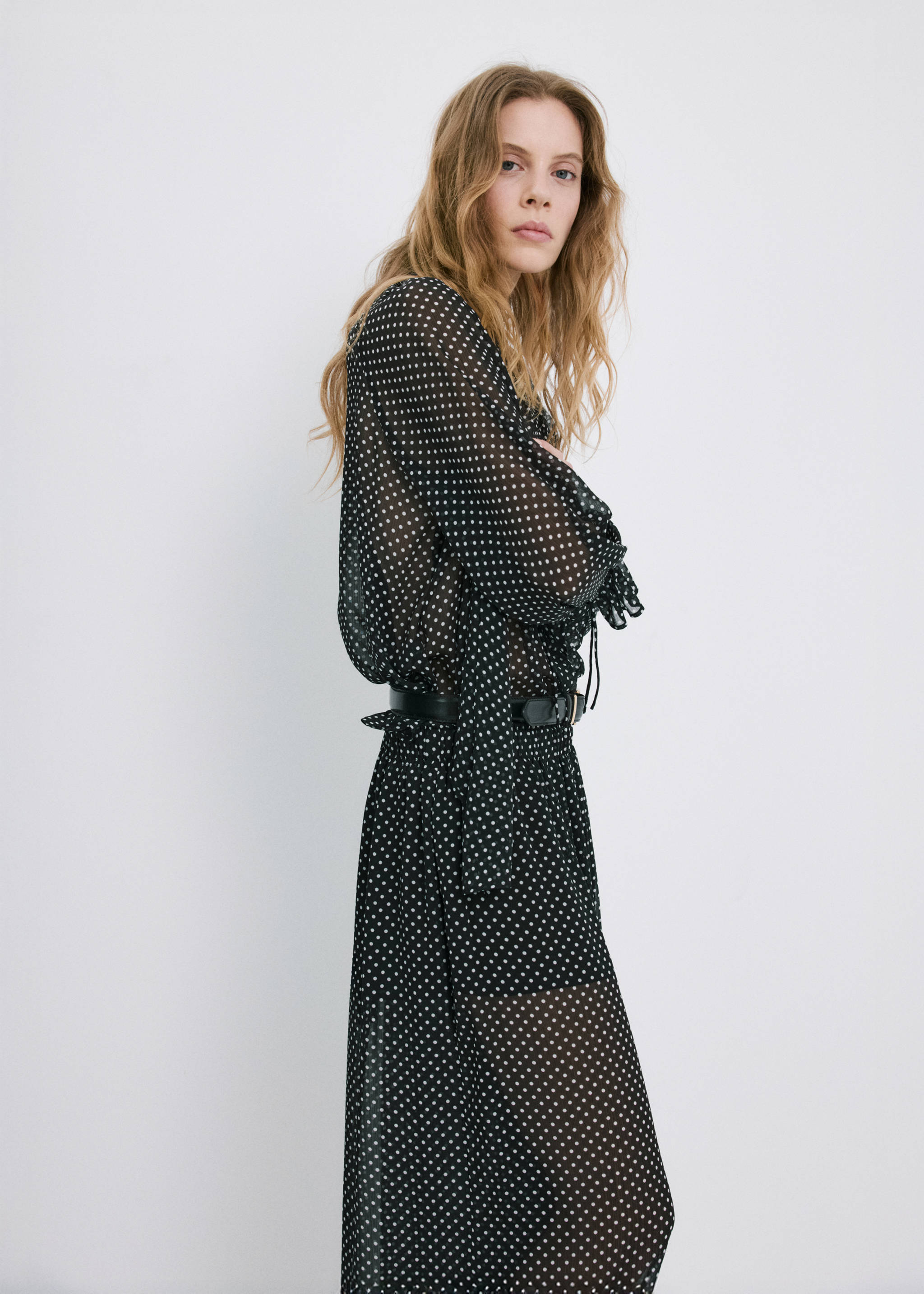 Polka dot baggy trousers - Details of the article 2