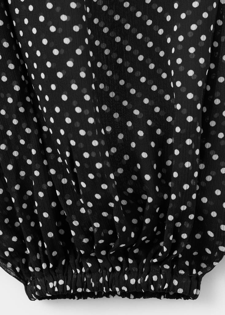 Polka dot baggy trousers — Black
