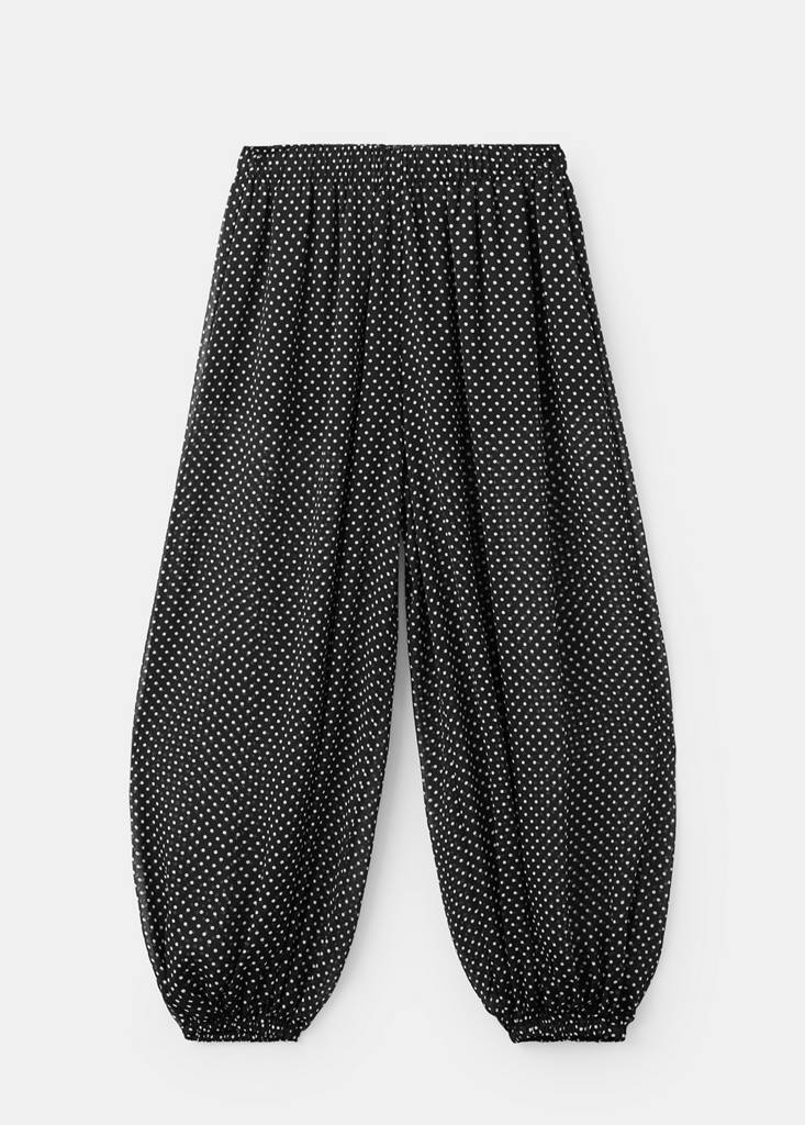 Polka dot baggy trousers — Black