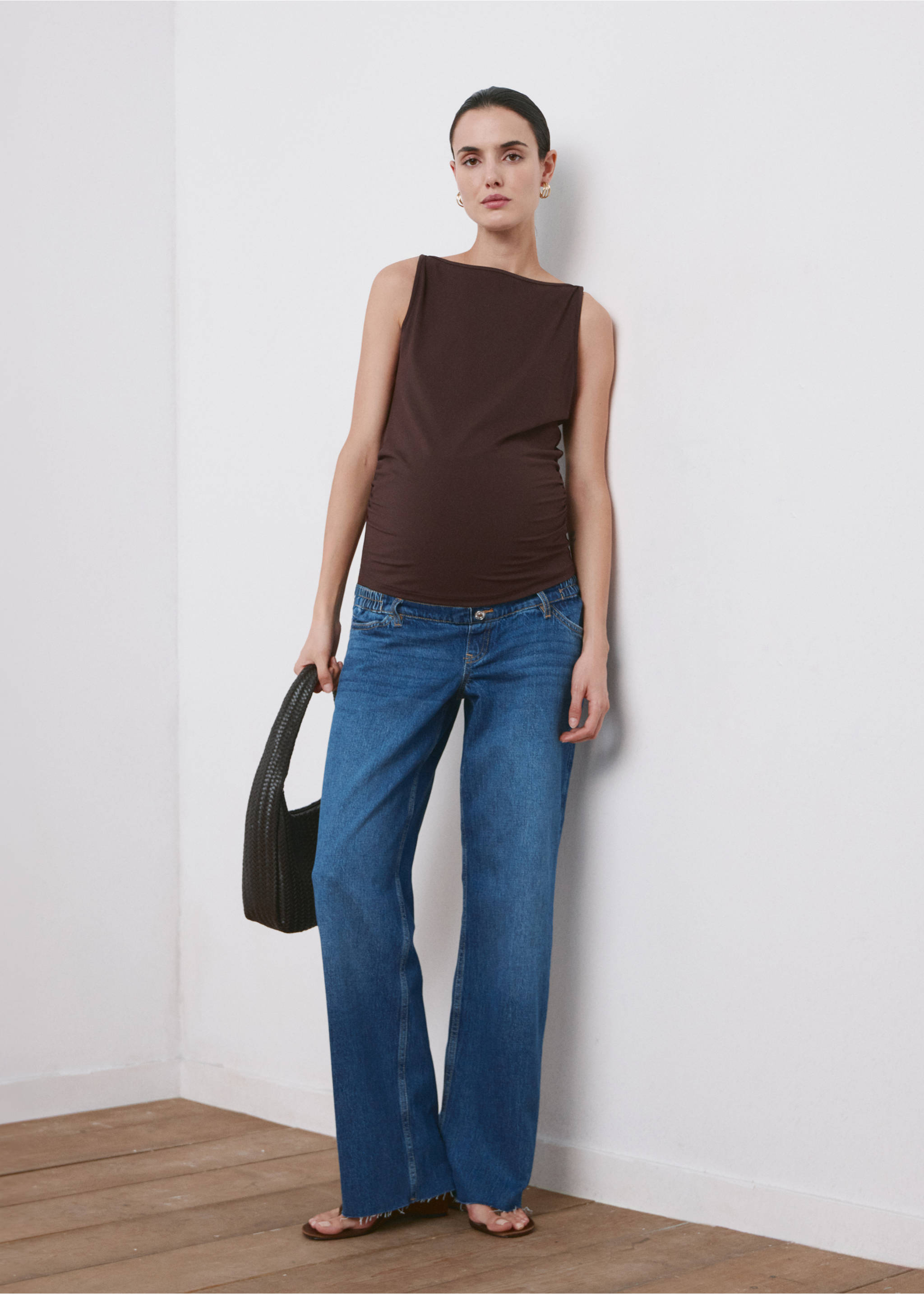 Ruched fitted top - General plane, Brown. Ref: 27055831-00.