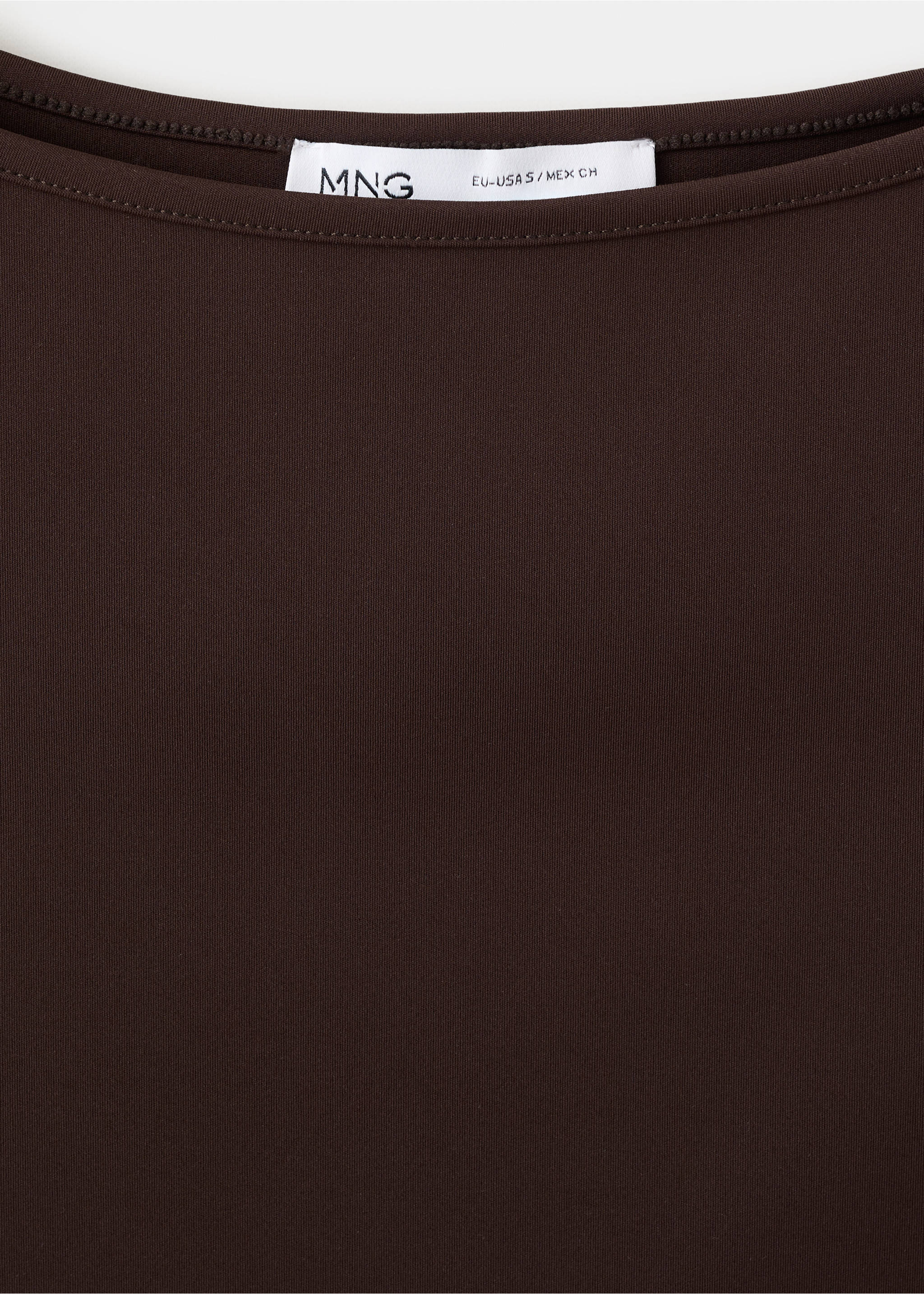 Ruched fitted top - Details of the article 8, Brown. Ref: 27055831-00.