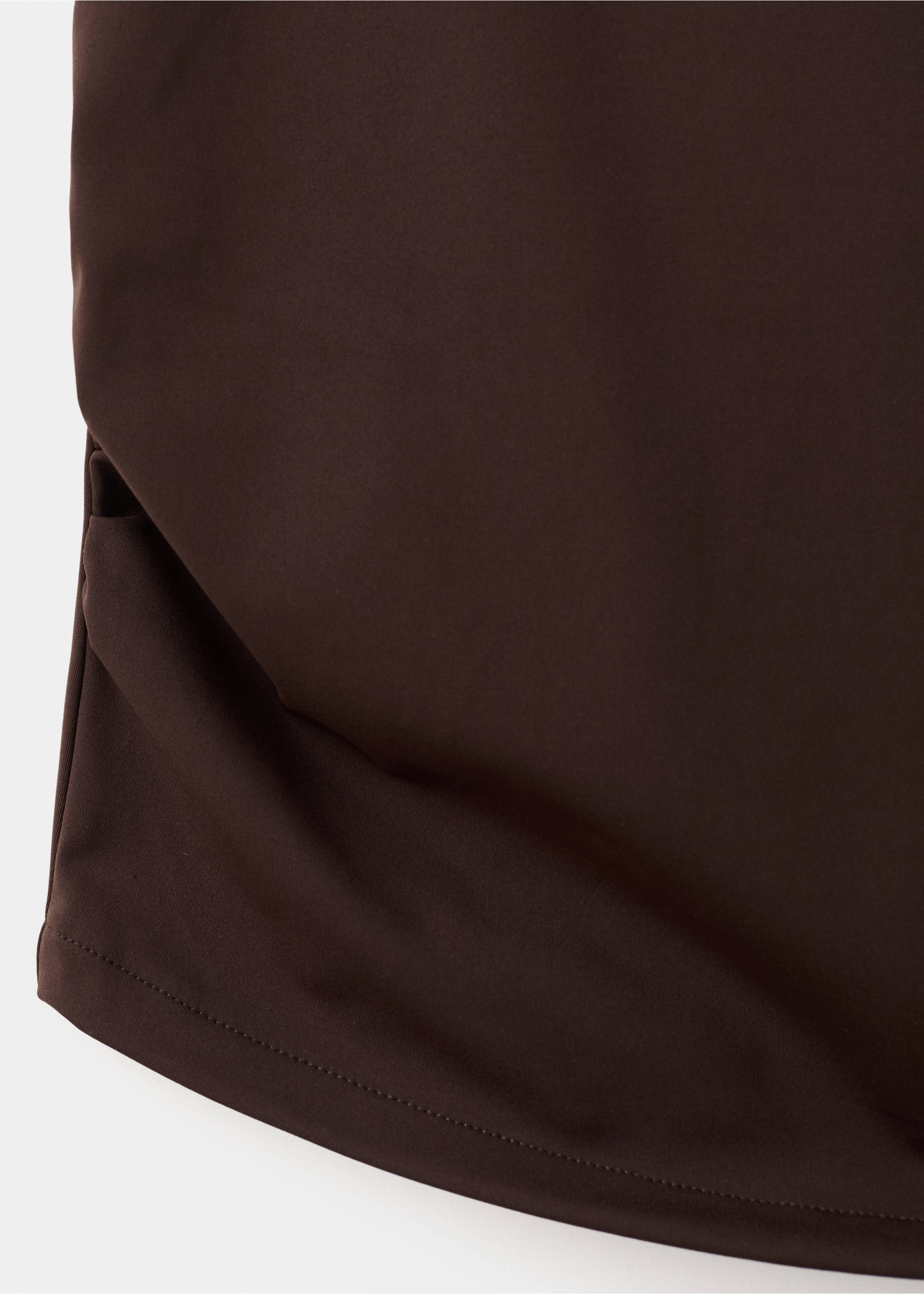 Ruched fitted top - Details of the article 0, Brown. Ref: 27055831-00.