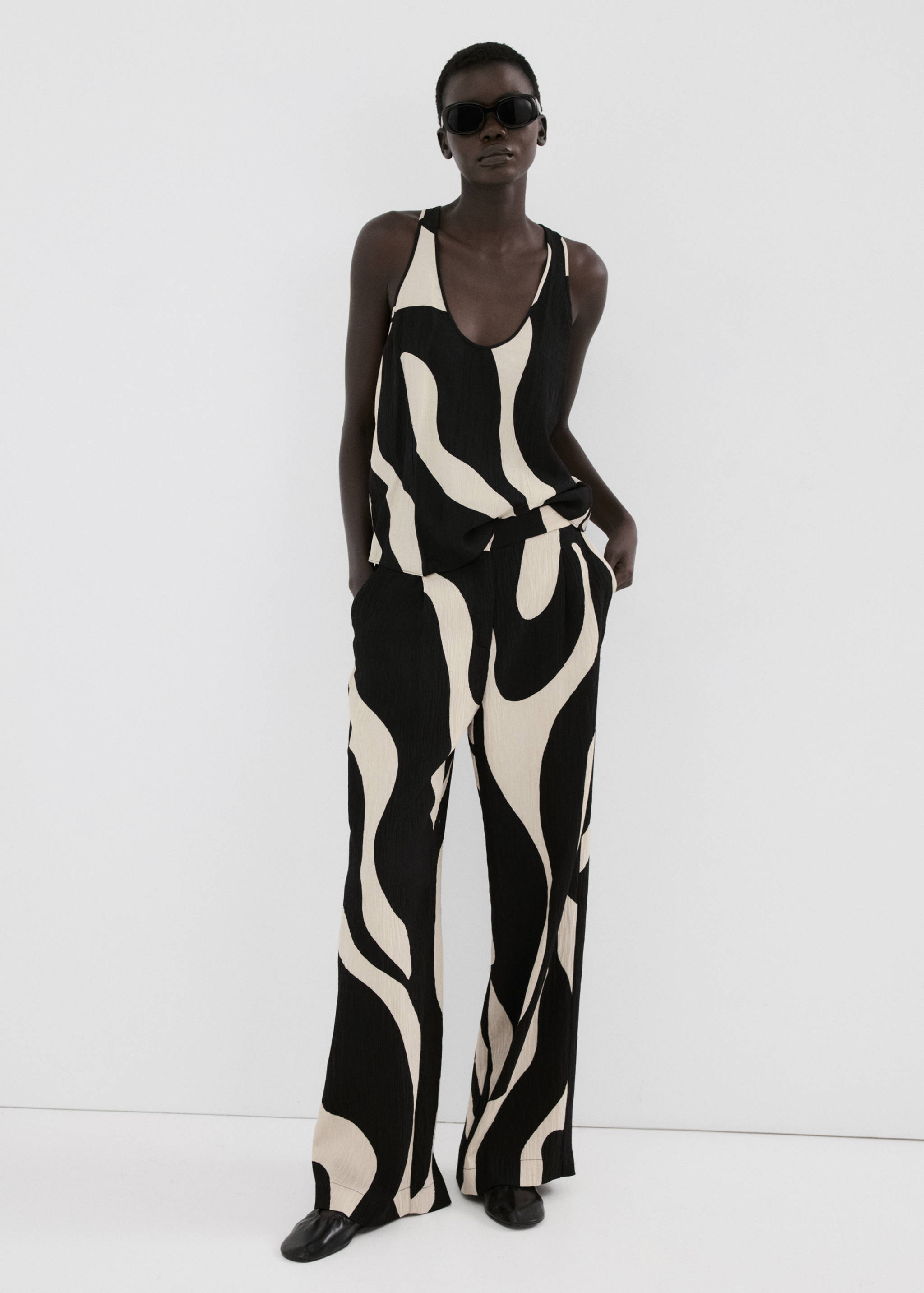 Gemustertes Crop-Top - Allgemeine Ansicht