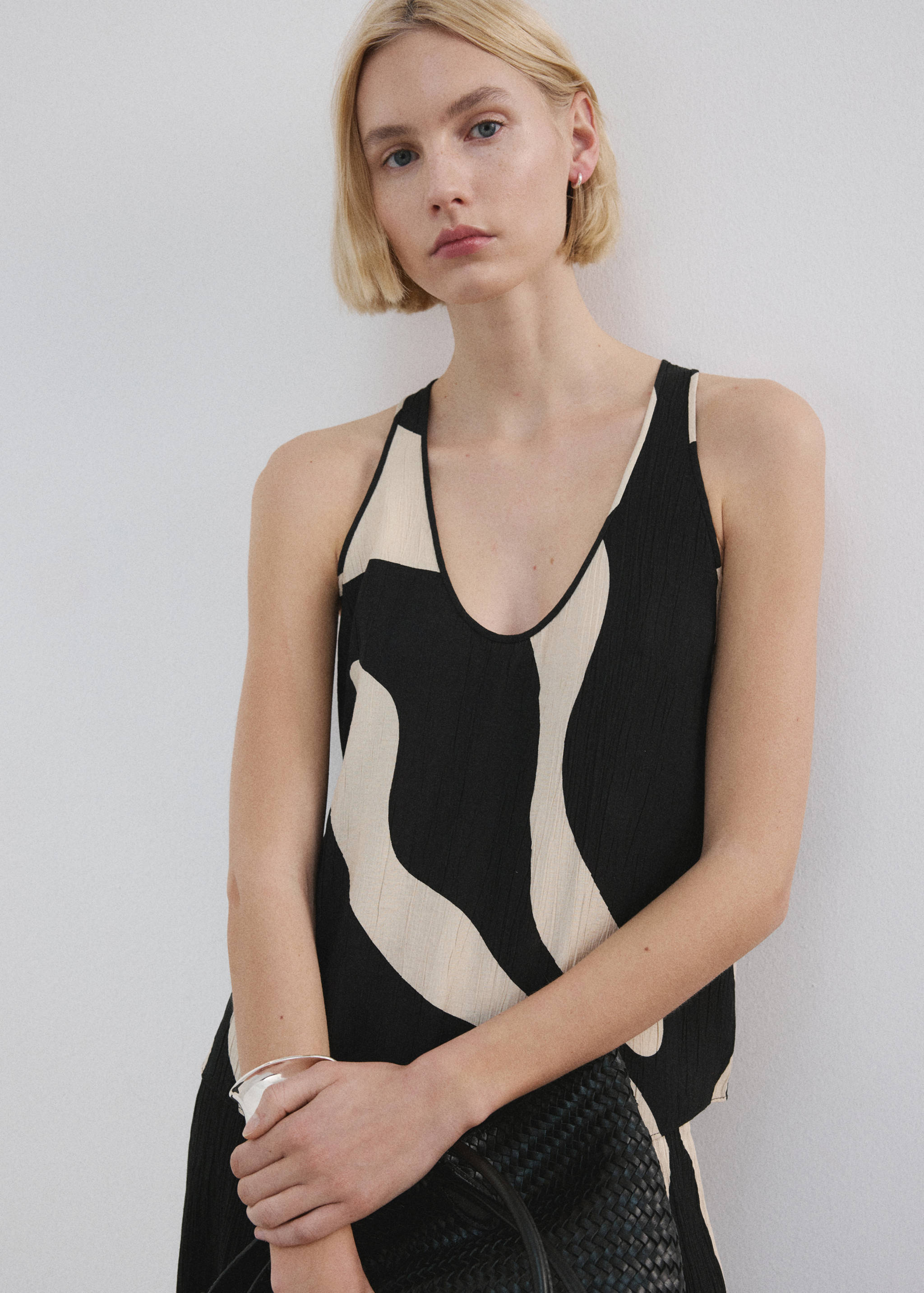 Gemustertes Crop-Top - Mittlere Ansicht