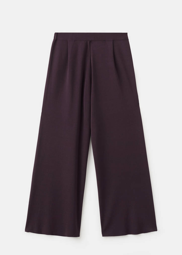 Knit trousers with mid-rise — Burgundy