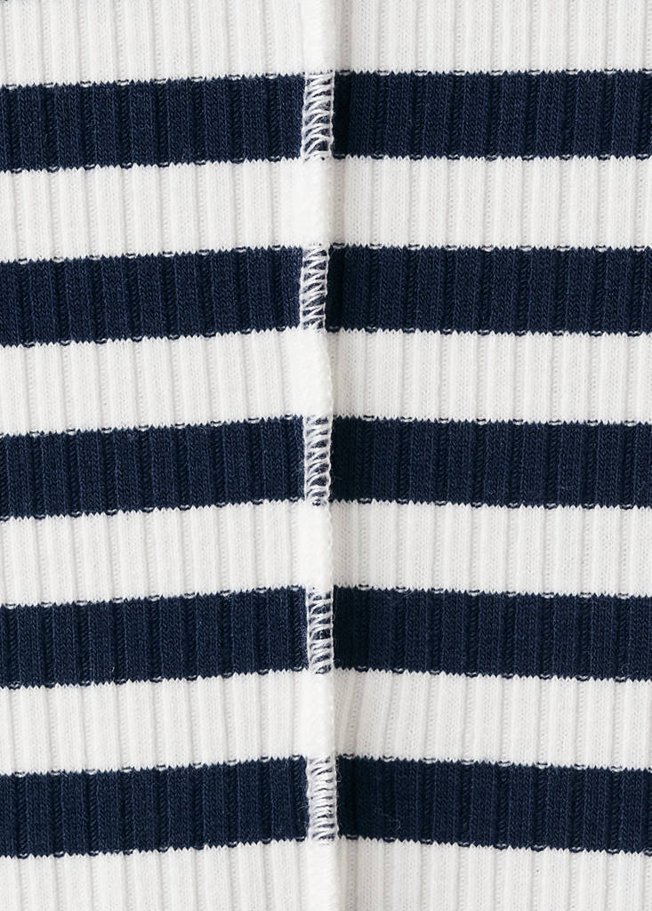 Striped short-sleeved t-shirt — Navy