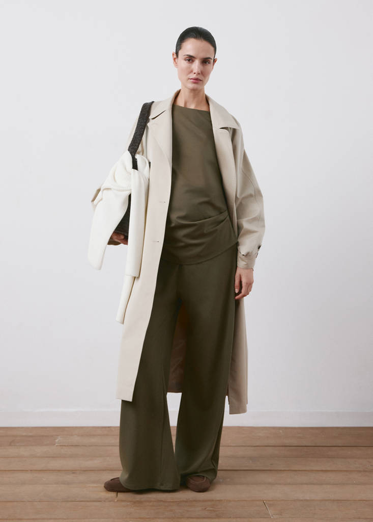 Ruched maternity T-shirt — Khaki