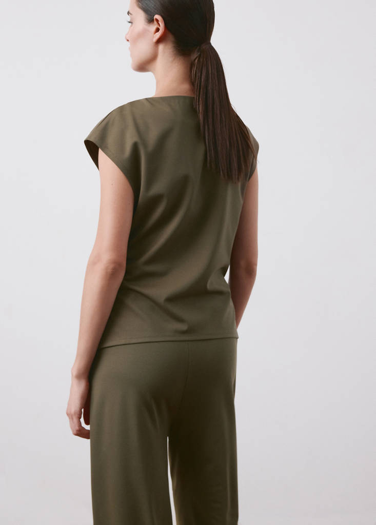 Ruched maternity T-shirt — Khaki