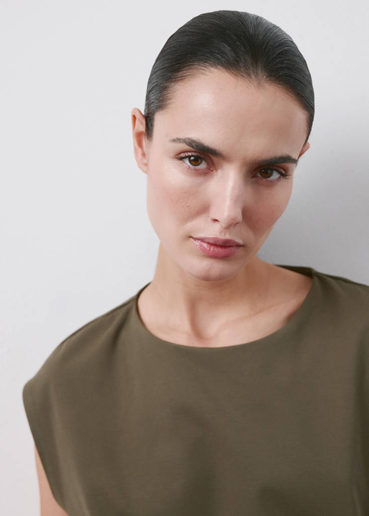 Ruched maternity T-shirt — Khaki