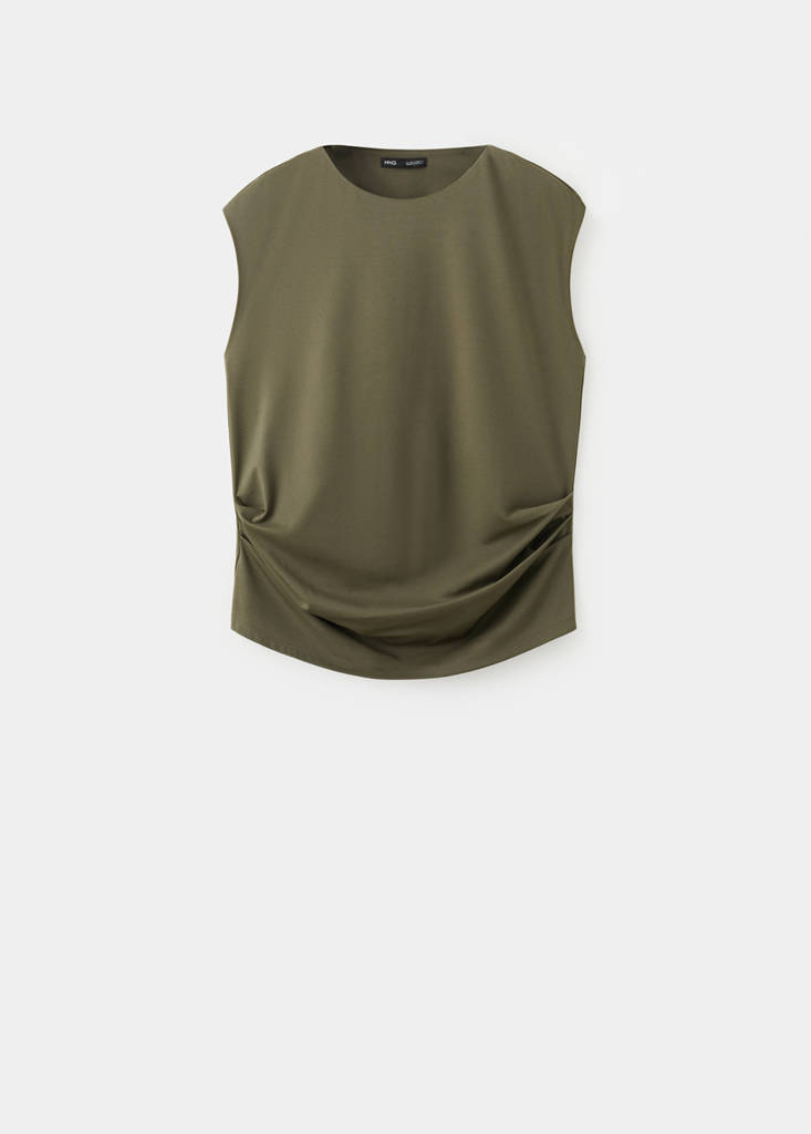 Ruched maternity T-shirt — Khaki