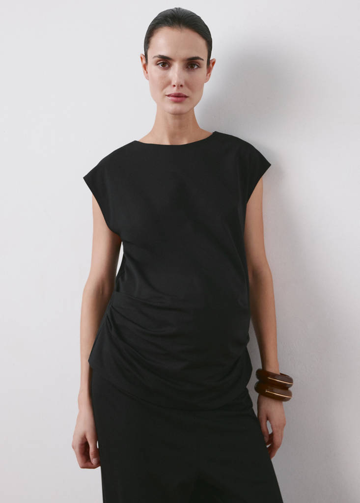 Ruched maternity T-shirt — Black