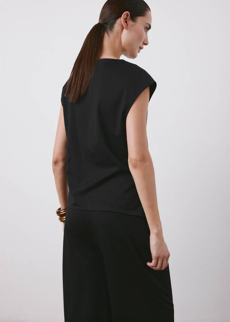 Ruched maternity T-shirt — Black