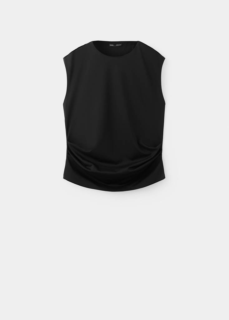 Ruched maternity T-shirt — Black